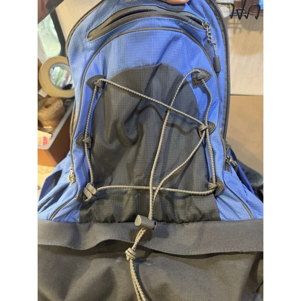 L.L.Bean 20L Nylon Hiking Daypack Backpack Blue/Gray w/ 15